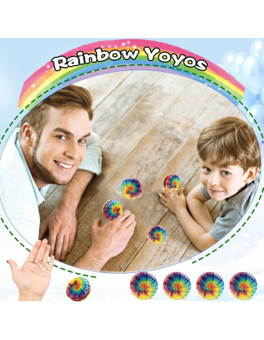 55 Yoyos Arcoíris de Metal Octaday para Fiestas y Regalos
