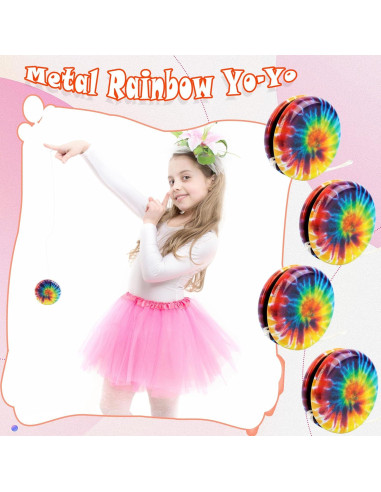 55 Yoyos Arcoíris de Metal Octaday para Fiestas y Regalos