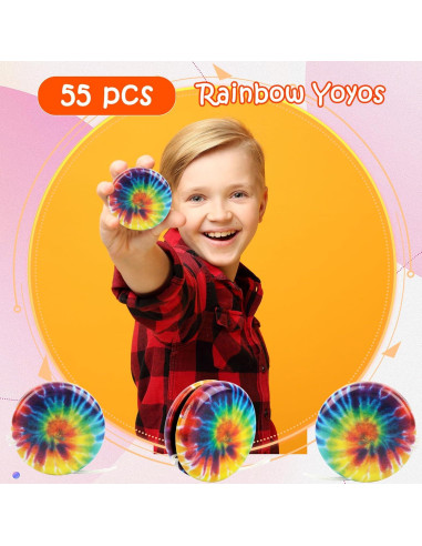 55 Yoyos Arcoíris de Metal Octaday para Fiestas y Regalos