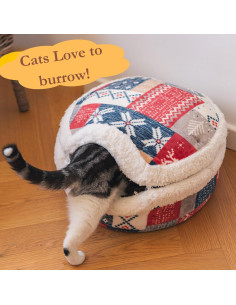 Cama Cueva para Gato Urnat - Suave y Desmontable 45x45cm 2