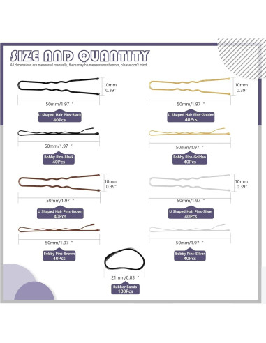 Kit de Horquillas Swpeet 420 Pcs con Gomas para Cabello