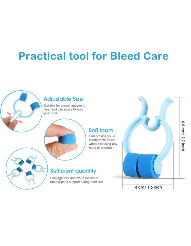 Clip Detenedor de Hemorragias Nasales Epistaxis Minggo - Paquete de 6