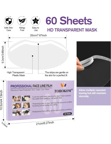 60 Protectores Faciales Desechables TOROKOM para Ducha