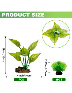 Plantas Plásticas para Acuarios Ameliade 15cm - 4 Unidades 2