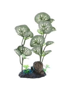 Planta Plástica para Acuario CAPASTEC 17cm Verde Hojas Redondas