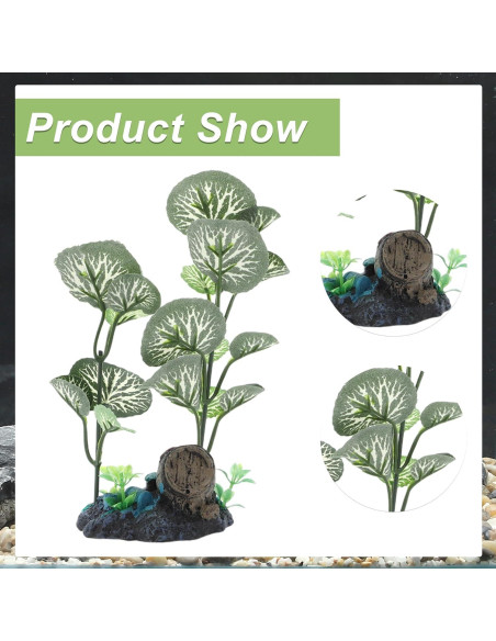 Planta Plástica para Acuario CAPASTEC 17cm Verde Hojas Redondas