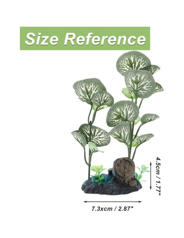 Planta Plástica para Acuario CAPASTEC 17cm Verde Hojas Redondas