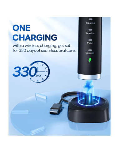 Cepillo de dientes eléctrico Bymore Sonic Negro 5 modos 330 días