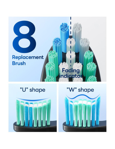 Cepillo de dientes eléctrico Bymore Sonic Negro 5 modos 330 días