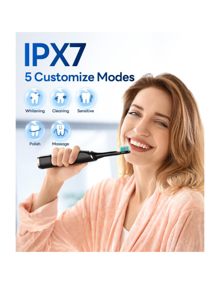 Cepillo de dientes eléctrico Bymore Sonic Negro 5 modos 330 días