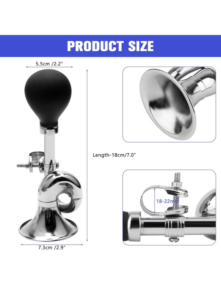 Trompeta de Bicicleta Coolrunner Retro de Metal 18 cm