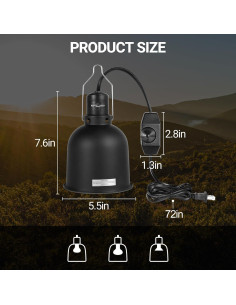 Lámpara de Reptiles Regulable REPTI ZOO 13.97 cm con Reflector 2