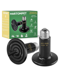 Lámpara de Calor Cerámica HARTOMPET 200W para Reptiles Negra