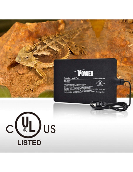 Almohadilla Térmica iPower 6x8" 8W para Reptiles y Anfibios