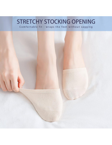 6 Pares de Calcetines Invisibles para Mujeres Antideslizantes