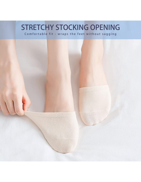 6 Pares de Calcetines Invisibles para Mujeres Antideslizantes