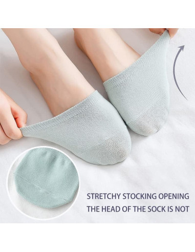 6 Pares de Calcetines Invisibles para Mujeres Antideslizantes