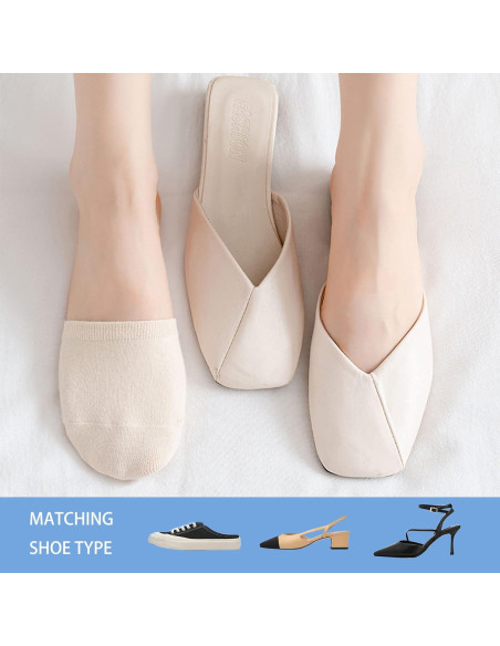 6 Pares de Calcetines Invisibles para Mujeres Antideslizantes