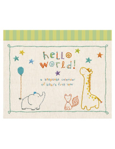 Calendario de Bebé C.R. Gibson 'Hola Mundo' 27.94x45.72 cm