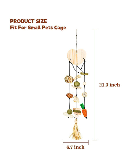 Juguetes de Masticar para Conejos Tifanso - 3 Cuerdas Naturales