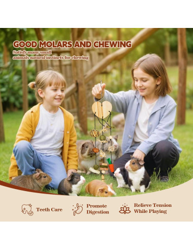 Juguetes de Masticar para Conejos Tifanso - 3 Cuerdas Naturales