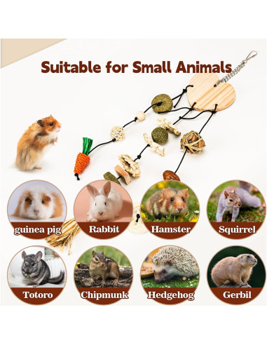 Juguetes de Masticar para Conejos Tifanso - 3 Cuerdas Naturales