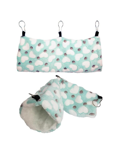 Hamaca y Túnel para Hurones Eclare - Suave y Cálido Azul