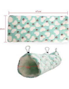 Hamaca y Túnel para Hurones Eclare - Suave y Cálido Azul 2