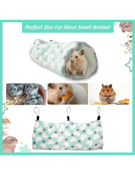 Hamaca y Túnel para Hurones Eclare - Suave y Cálido Azul