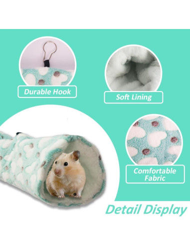 Hamaca y Túnel para Hurones Eclare - Suave y Cálido Azul
