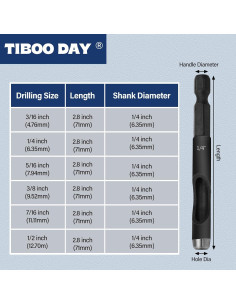 Juego de Perforadoras de Cuero TIBOO 6 Piezas 4.76-12.7 mm 2