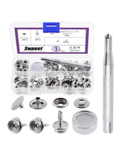 Kit de Botones de Lona Swpeet 62 Piezas Acero Inoxidable