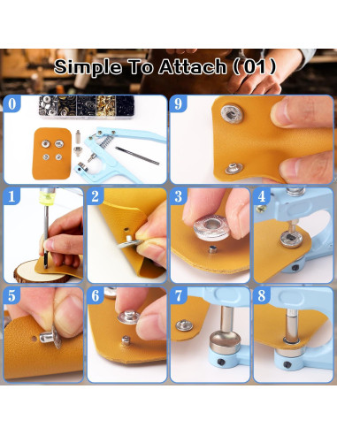 Kit de 514 Piezas Broches a Presión XRIHSNAVI 15mm con Alicates