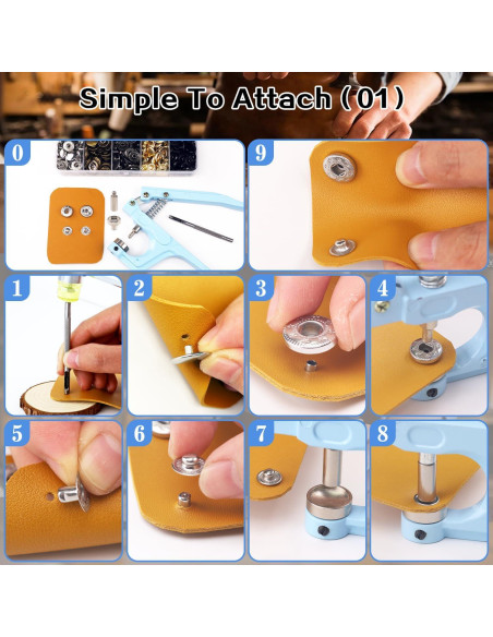 Kit de 514 Piezas Broches a Presión XRIHSNAVI 15mm con Alicates