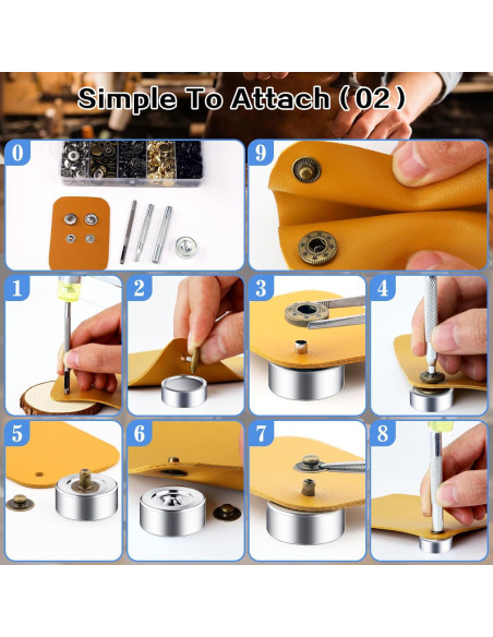 Kit de 514 Piezas Broches a Presión XRIHSNAVI 15mm con Alicates