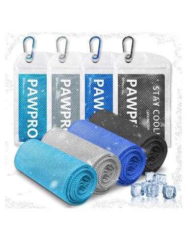 4 Toallas Enfriadoras PAWPRO Multicolor para Gimnasio y Yoga