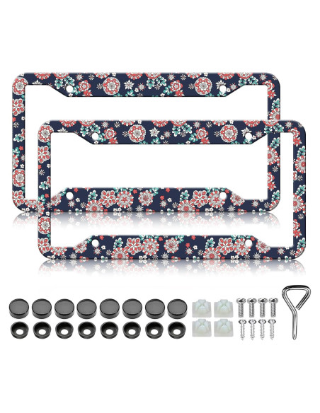 Marcos de Placas de Licencia HCSS - Paquete de 2, Aluminio, 30.5x15.2 cm