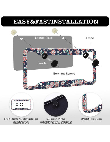 Marcos de Placas de Licencia HCSS - Paquete de 2, Aluminio, 30.5x15.2 cm