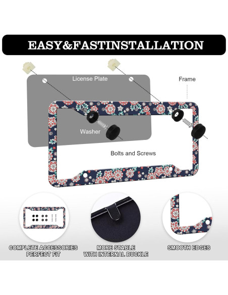 Marcos de Placas de Licencia HCSS - Paquete de 2, Aluminio, 30.5x15.2 cm