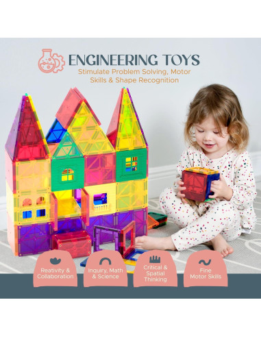 Playmags Set de Azulejos Magnéticos 100 Piezas para Niños 1-5 Años
