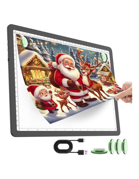 Almohadilla de Luz A4 TOHETO Recargable LED 9000 Lux Negra