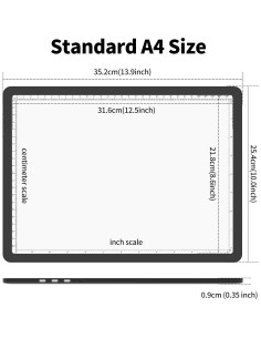 Almohadilla de Luz A4 TOHETO Recargable LED 9000 Lux Negra 2