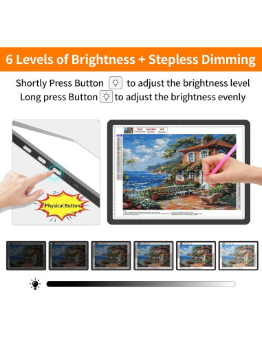 Almohadilla de Luz A4 TOHETO Recargable LED 9000 Lux Negra