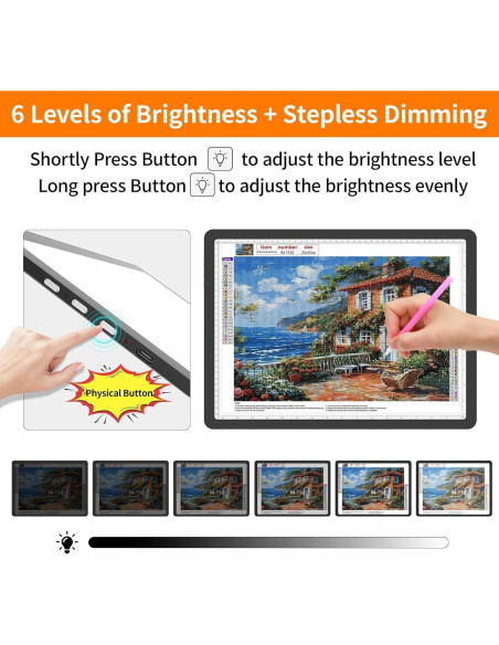 Almohadilla de Luz A4 TOHETO Recargable LED 9000 Lux Negra