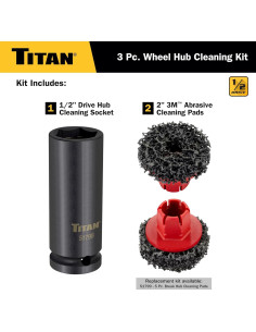 Kit de Limpieza de Cubos de Rueda Titan 51798 - 2 Pulgadas 2