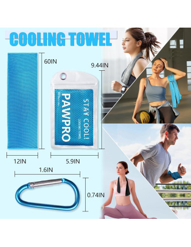 4 Toallas Enfriadoras PAWPRO Multicolor para Gimnasio y Yoga