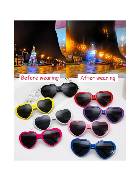 20 Pares de Gafas de Sol Corazón UV400 para Fiestas