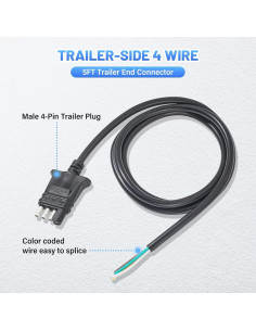 Conector de Remolque 4 Pines MECMO 5 Pies 18AWG Resistente 2