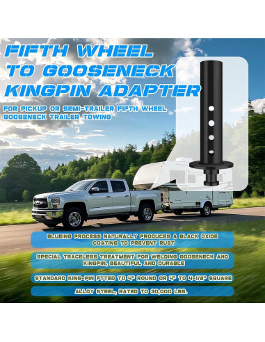 Adaptador Gooseneck a 5ta Rueda Hezaosth - 30,000 lbs