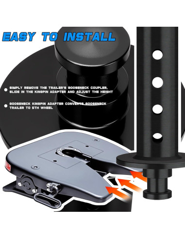 Adaptador Gooseneck a 5ta Rueda Hezaosth - 30,000 lbs